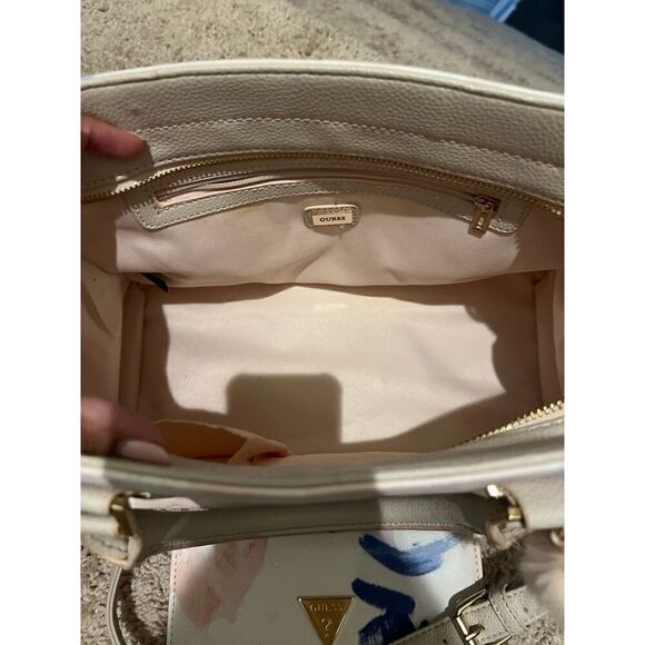 Guess Blush Pink Water color Brush Strokes Top Handle Crossbody Bag + Wallet - Picture 6 of 8